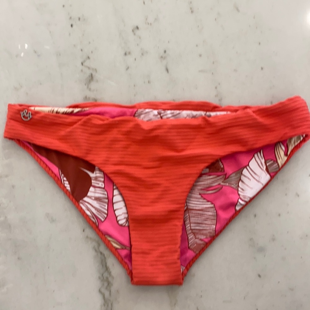 Maaji Pink and Red Bikini Bottom